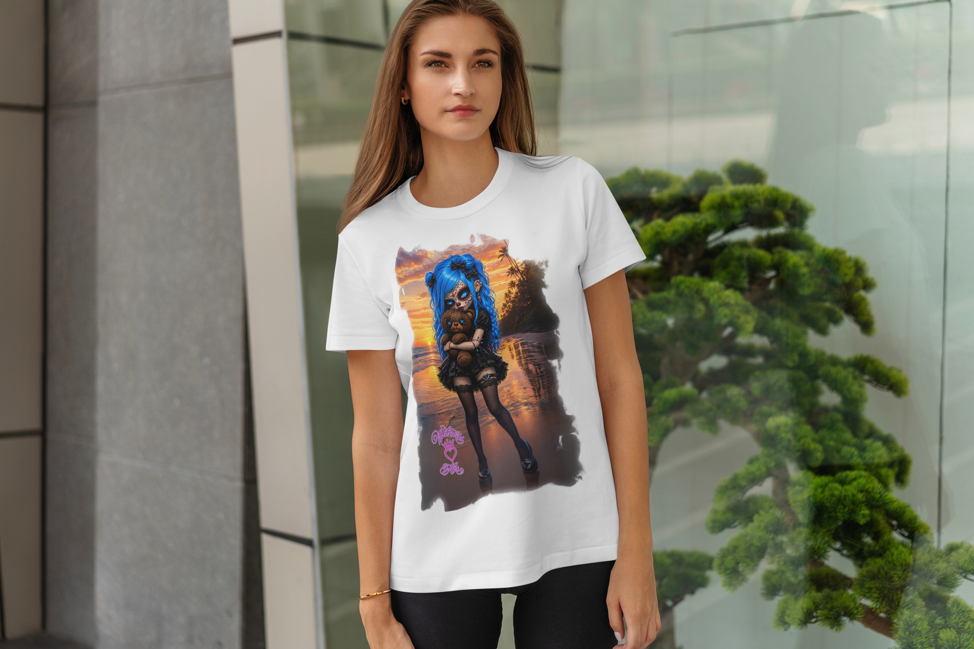 Witness Her — Sugar Skull Women’s Tee — Black