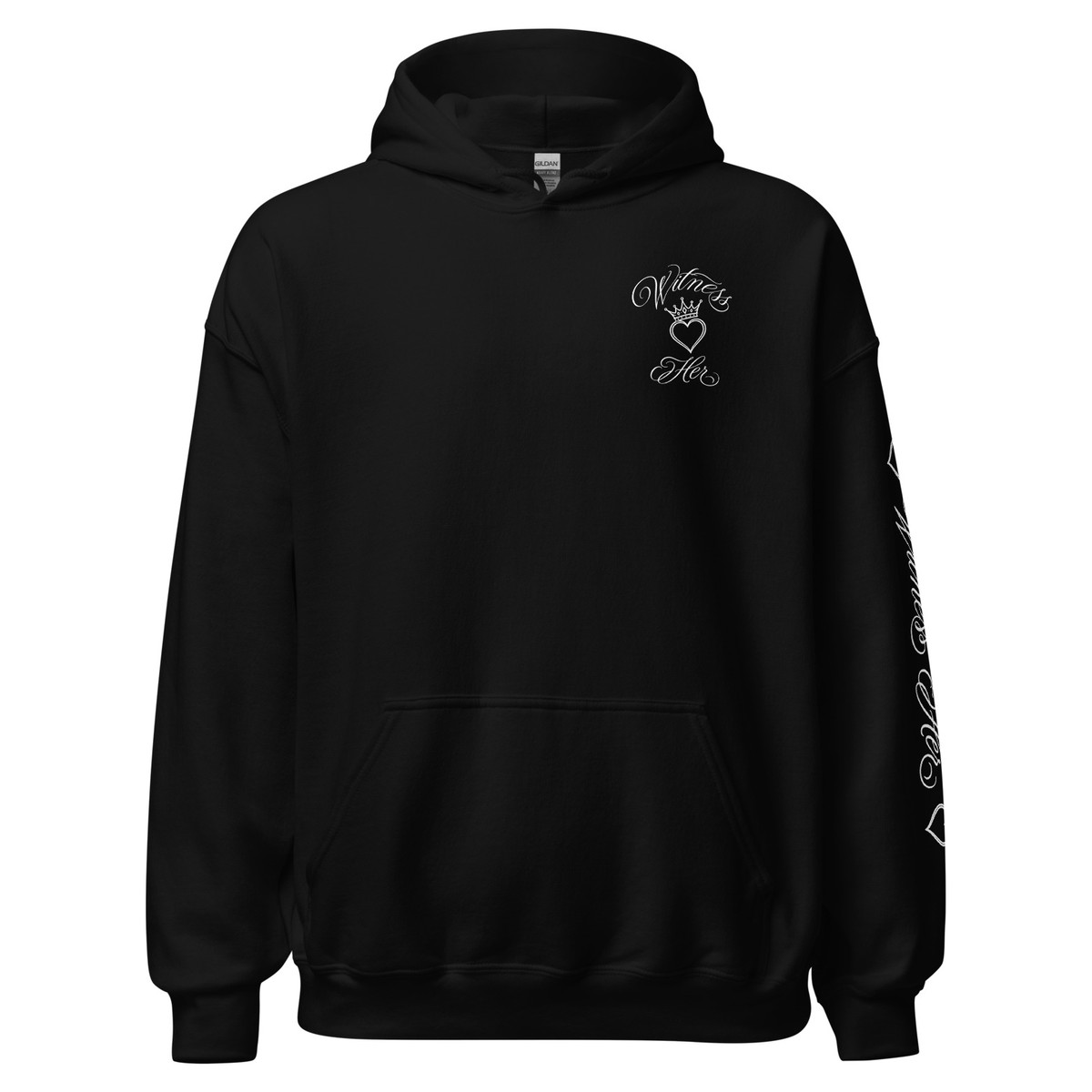 Witness Her — Three Women Sugar Skull Hoodie (Black) — Black / Plain Black & White