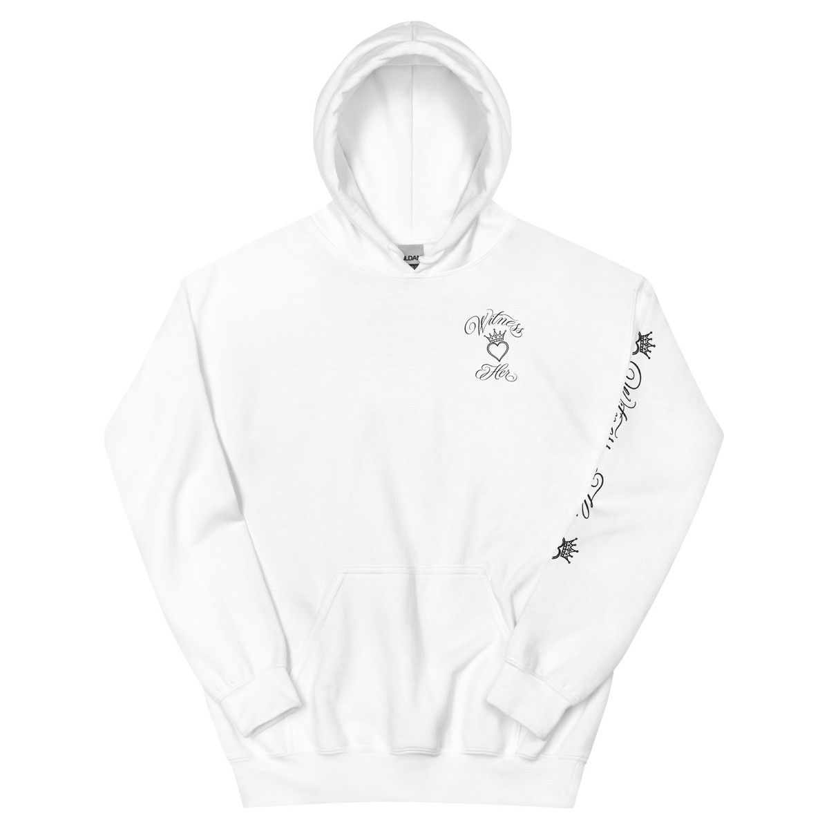 Witness Her — Three Women Sugar Skull Hoodie (Black) — White / Plain Black & White