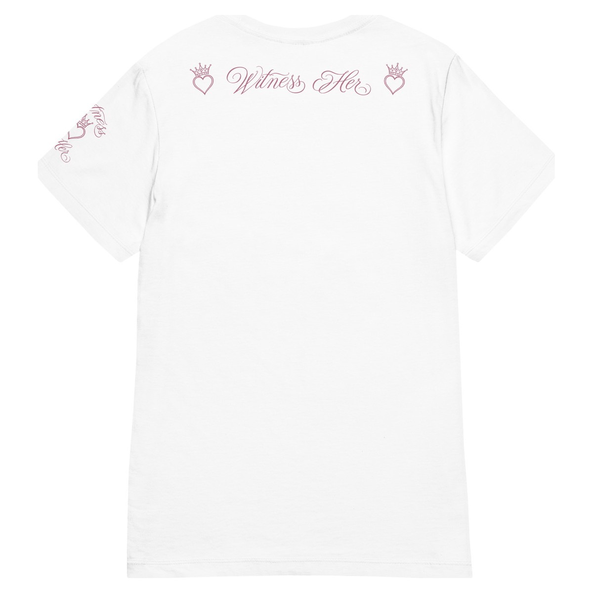 Witness Her — Three Women Women’s Tee (Sport Grey) — White / Mauve Rose