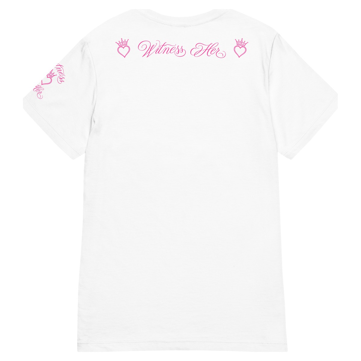 Witness Her — Three Women Women’s Tee (Sport Grey) — White / Neon Pink