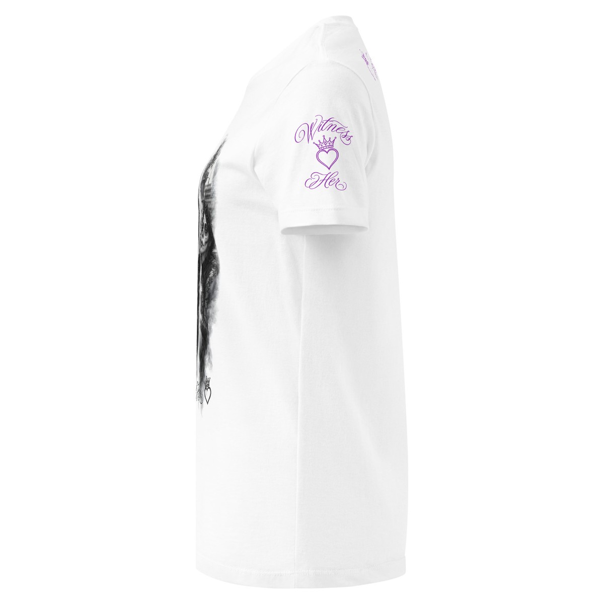 Witness Her — Three Women Women’s Tee (Sport Grey) — White / Purple