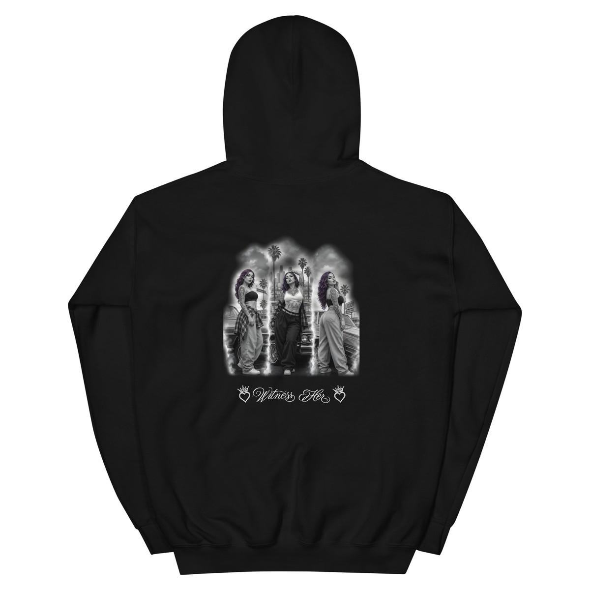 Witness Her — Whittier Hoodie (Black) — Black / Blue