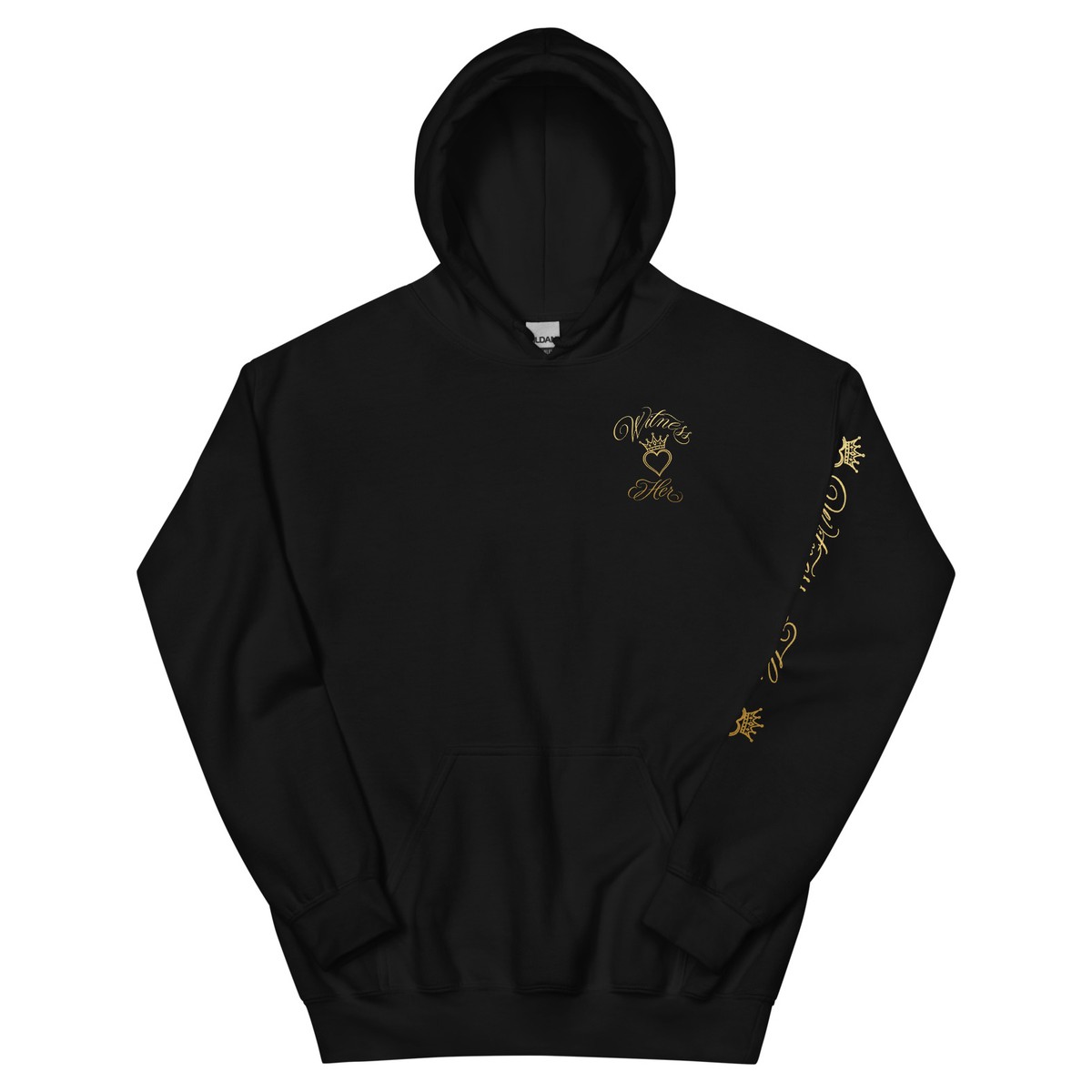 Witness Her — Whittier Hoodie (Black) — Black / Gold
