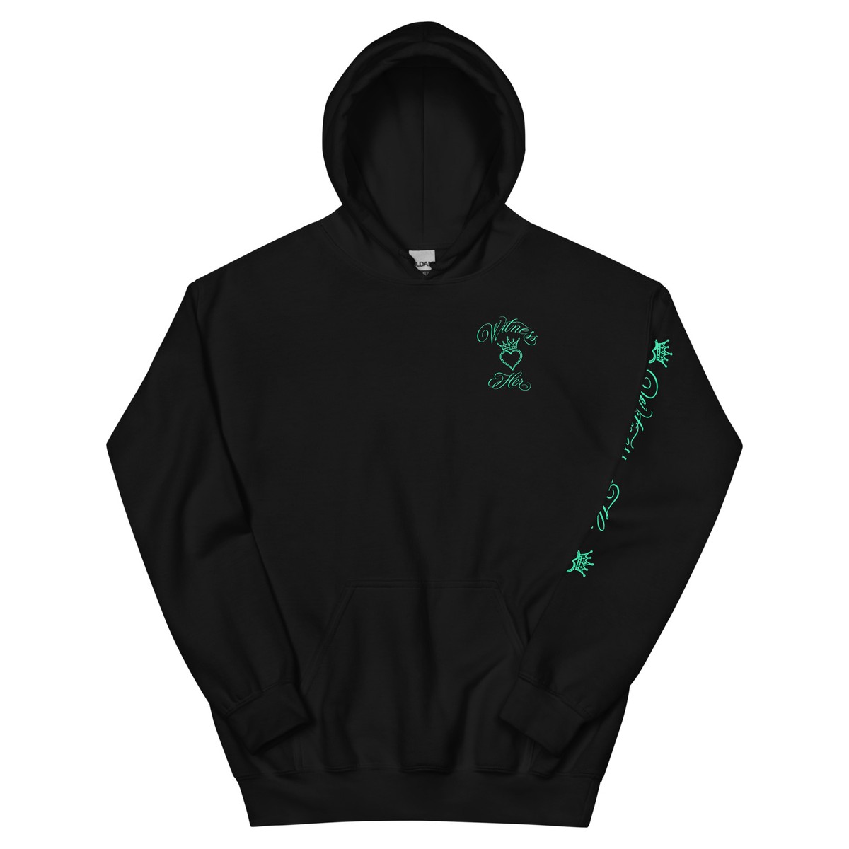Witness Her — Whittier Hoodie (Black) — Black / Mint