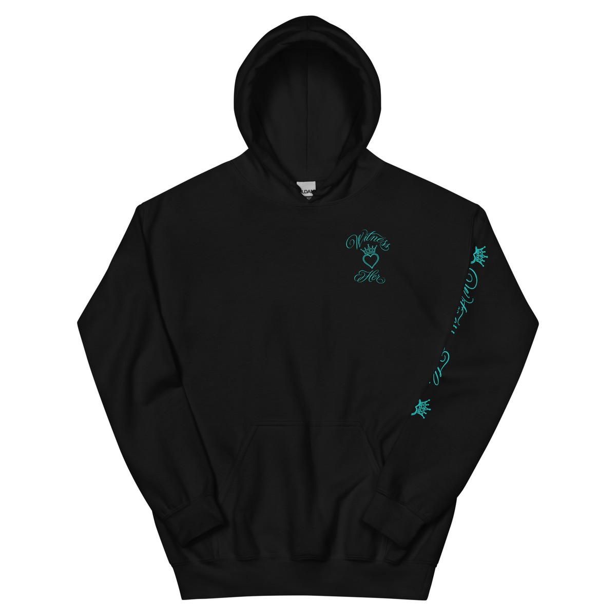 Witness Her — Whittier Hoodie (Black) — Black / Teal