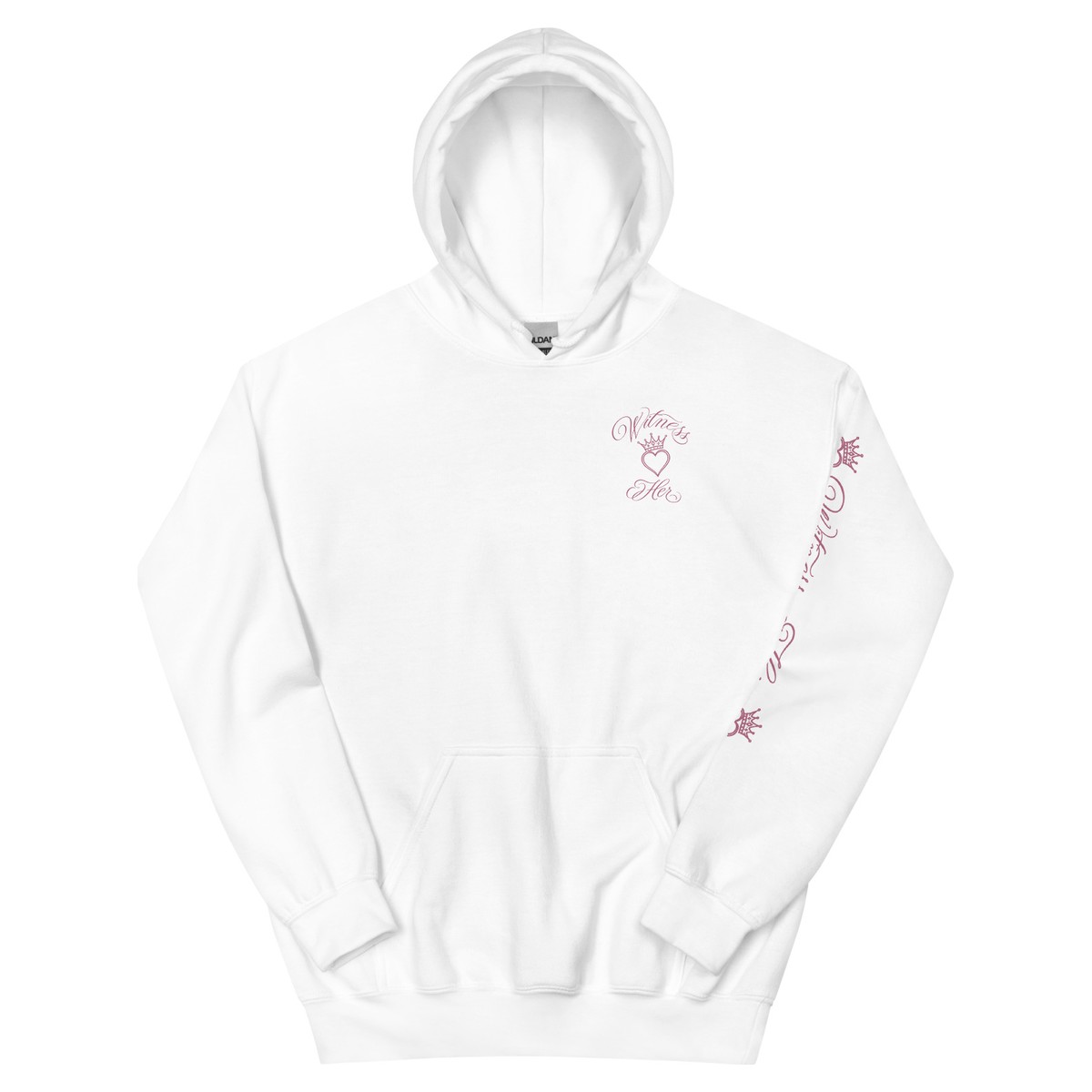 Witness Her — Whittier Hoodie (Black) — White / Mauve Rose