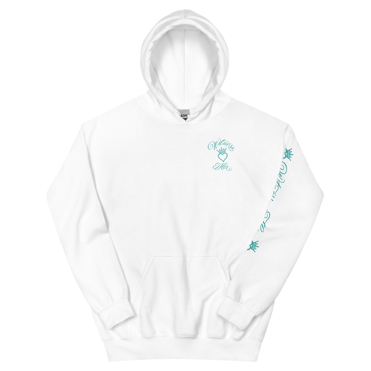 Witness Her — Whittier Hoodie (Black) — White / Teal