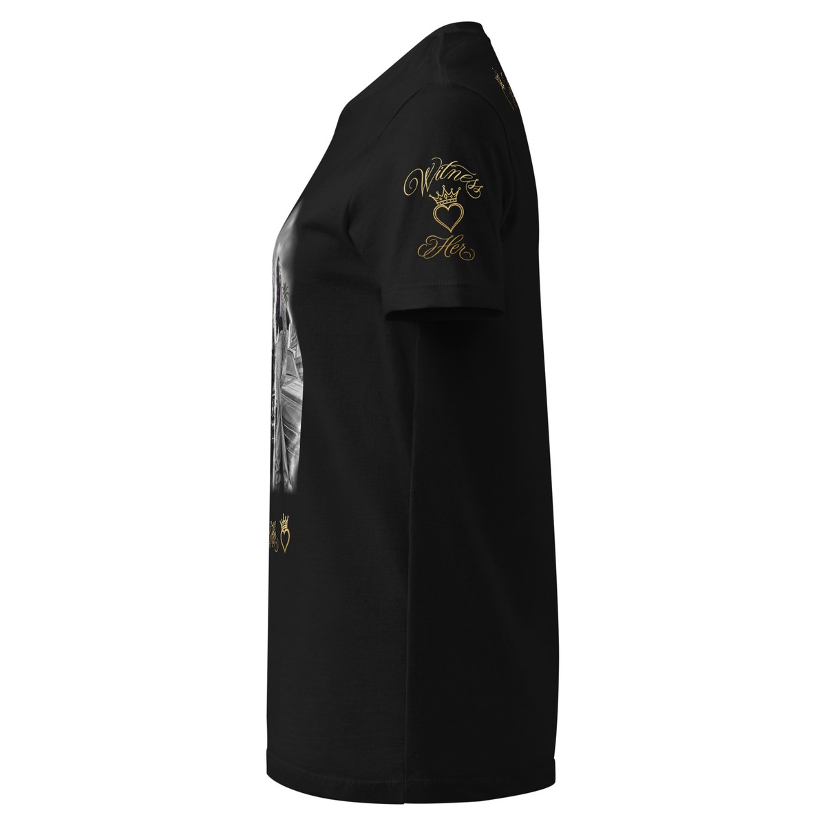 Witness Her — Whittier Women’s Tee (Black) — Black / Gold