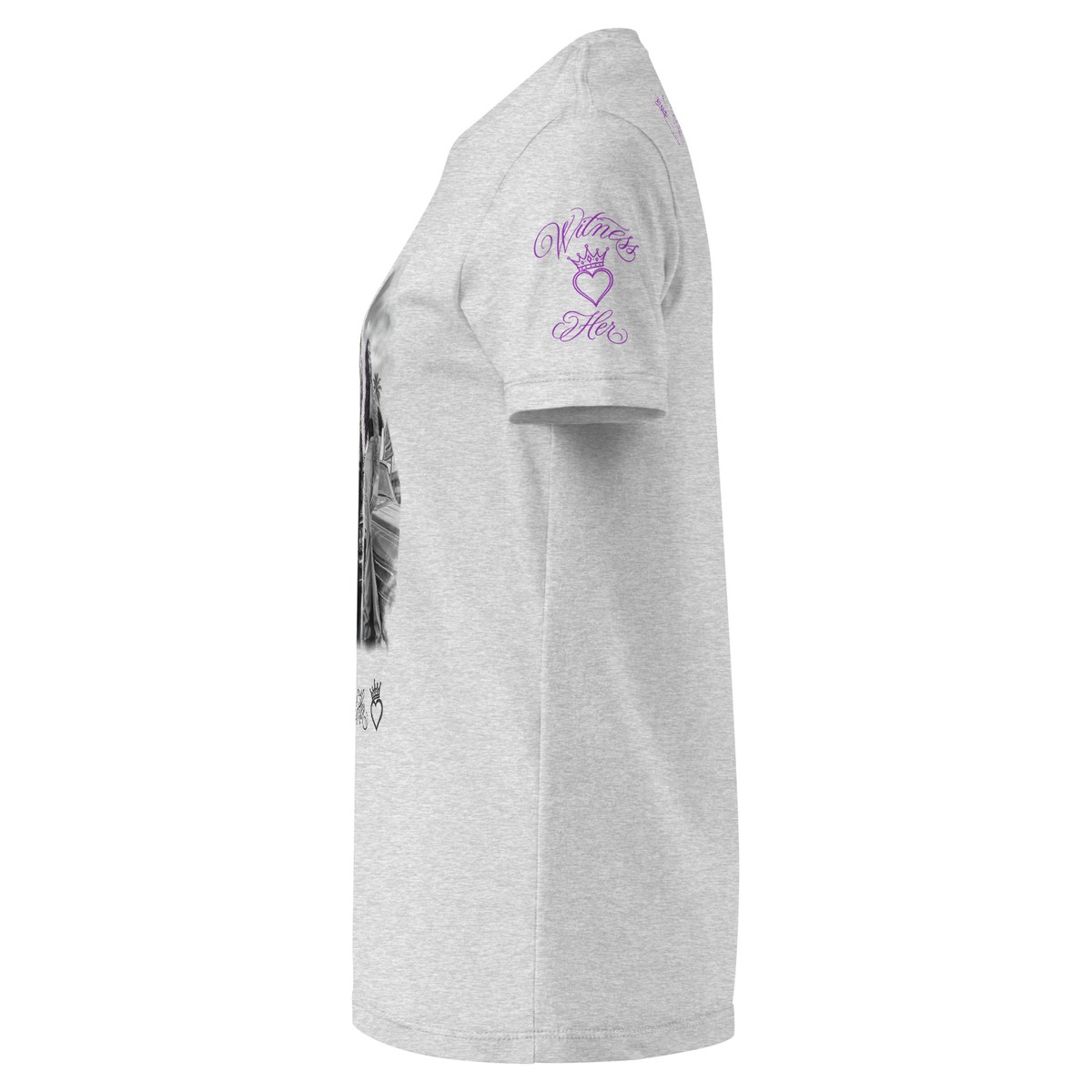 Witness Her — Whittier Women’s Tee (Black) — Sport Grey / Purple