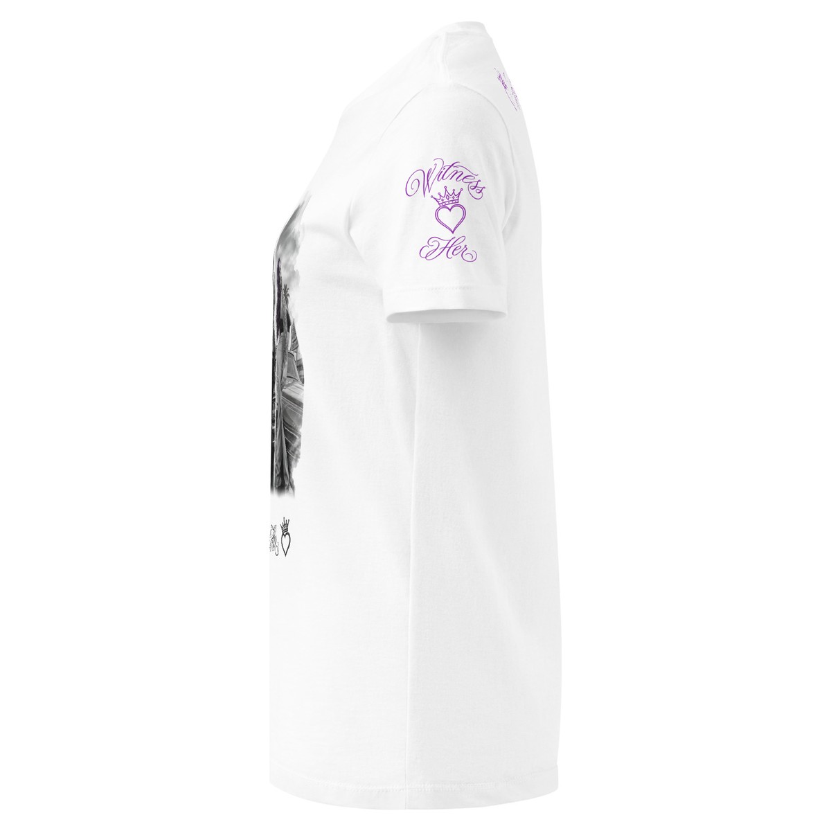 Witness Her — Whittier Women’s Tee (Black) — White / Purple