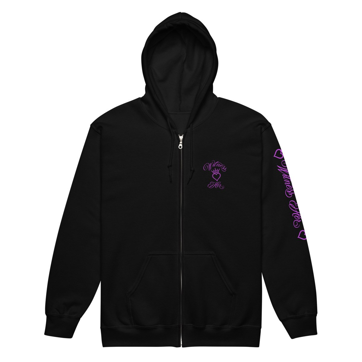 Witness Her — Zip Hoodie (Black) — Black